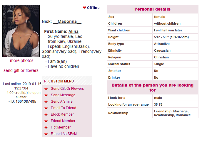 Personals Details